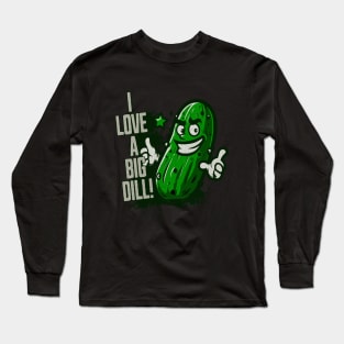 Funny Rude Humor Pickle Lover Lgbt Rainbow Big Dill Pickle Long Sleeve T-Shirt